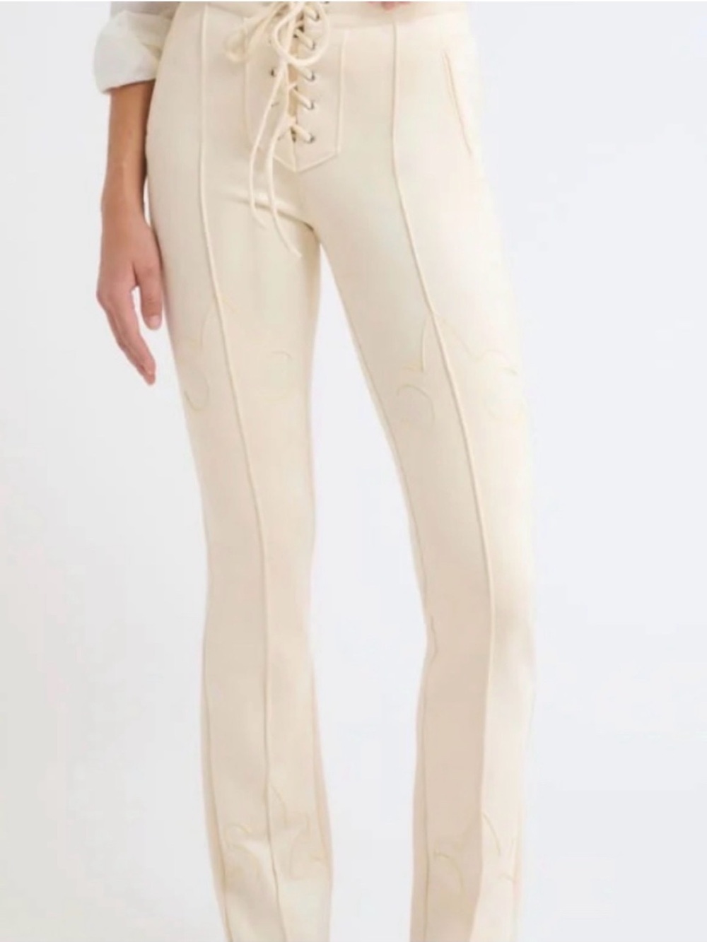 NWT! Rumored Yellowstone Cream Pants; Size XS; Hemmed for 5’3” and under